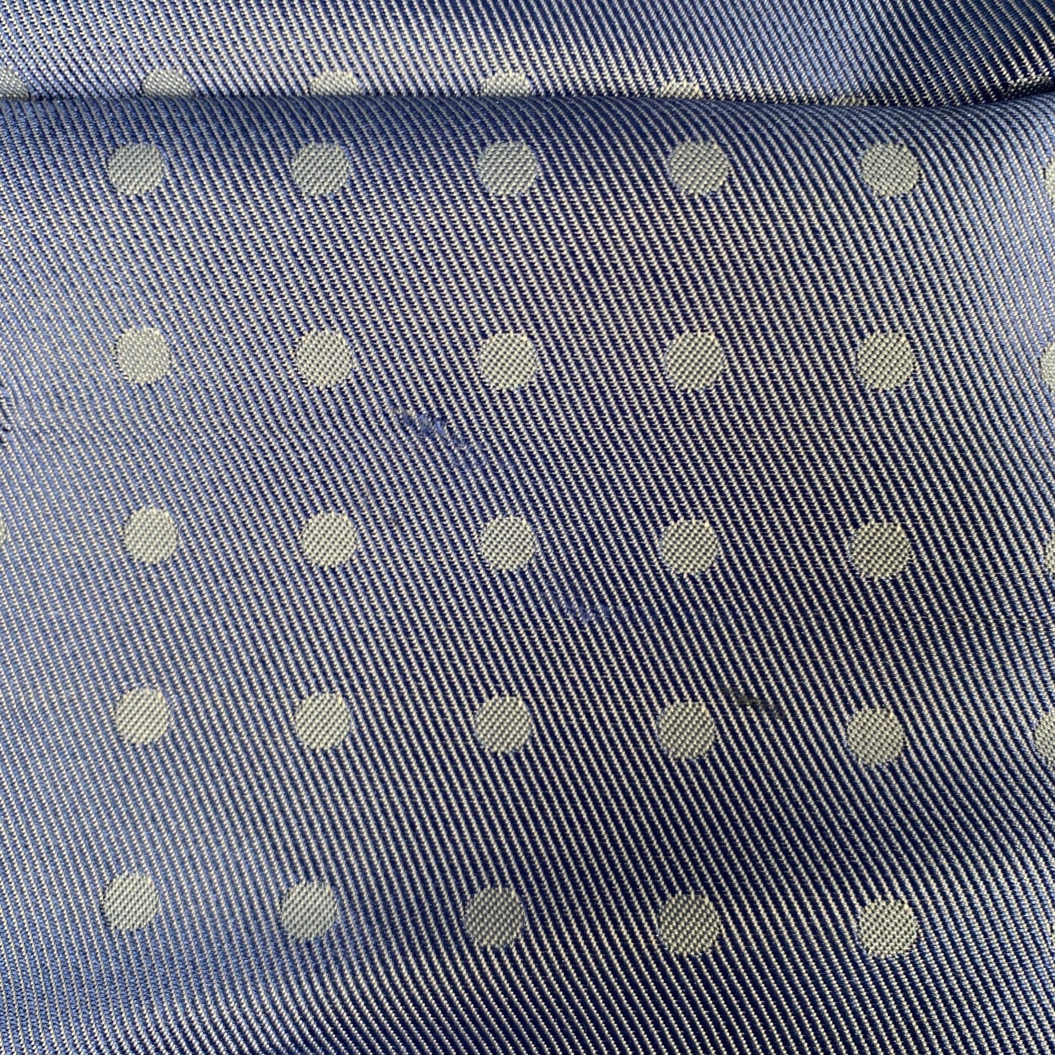 Men's VERSACE Blue Light Blue Jacquard Geometric Dots Silk Pocket Square