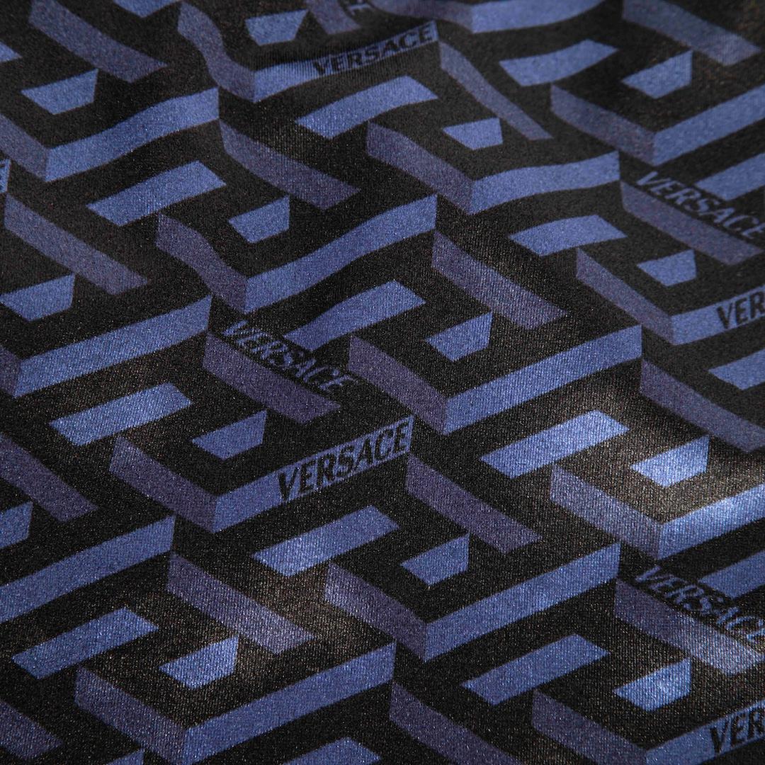 Leggings bleus à motif de logo Versace Taille M Bon état - En vente à London, GB