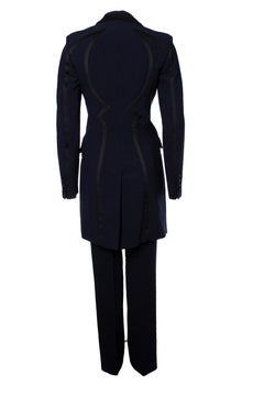 Versace, Blue maxi blazer and pantalon