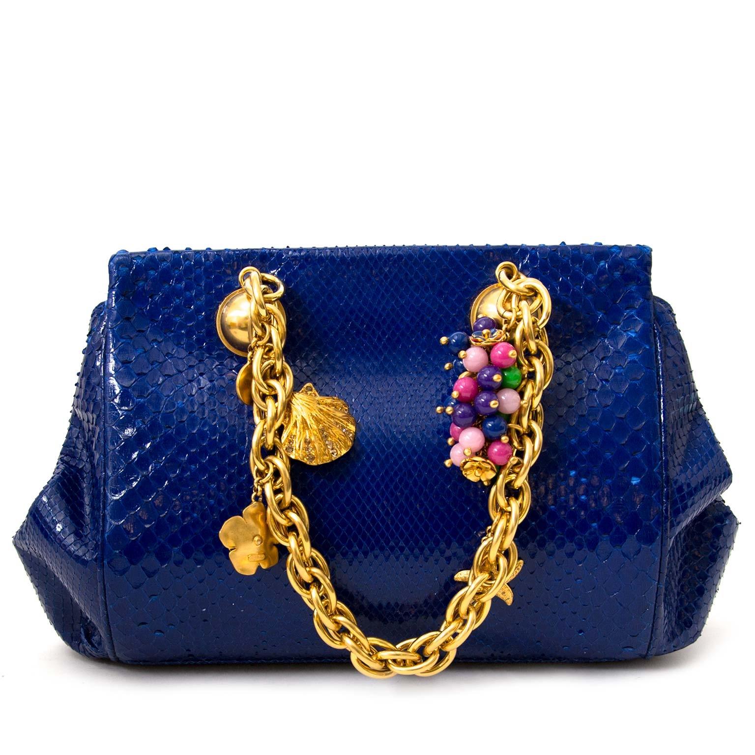blue and gold bag