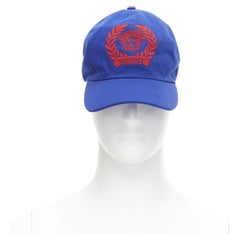 VERSACE azul rojo vintage Medusa logo bordado gorra de béisbol 58cm M 7 1/4