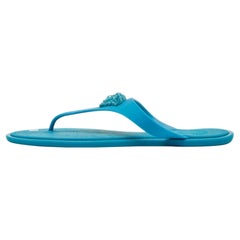 Versace Blue Rubber Thong Sandals Size 40
