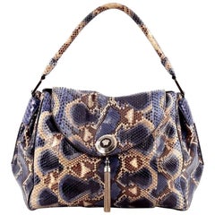 VERSACE BLUE SNAKESKIN TALIA VANITAS BAG Neu