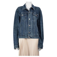 Versace Blue Stone Wash Denim Jacket Size XL