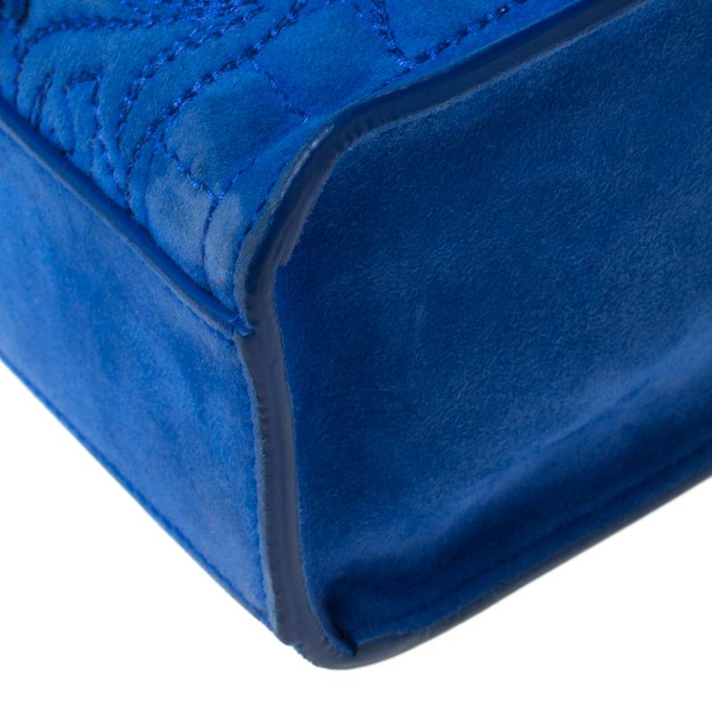 Versace Blue Suede Vanitas Crossbody Bag 3