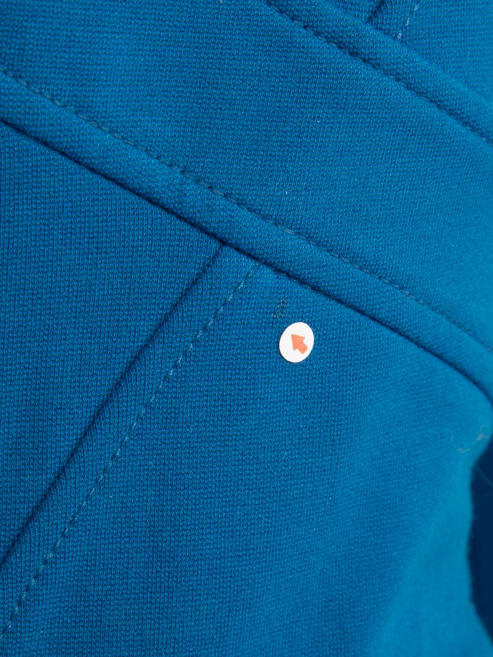 Versace Blau V-Ausschnitt Langärmeliges Kleid Größe S im Angebot 4