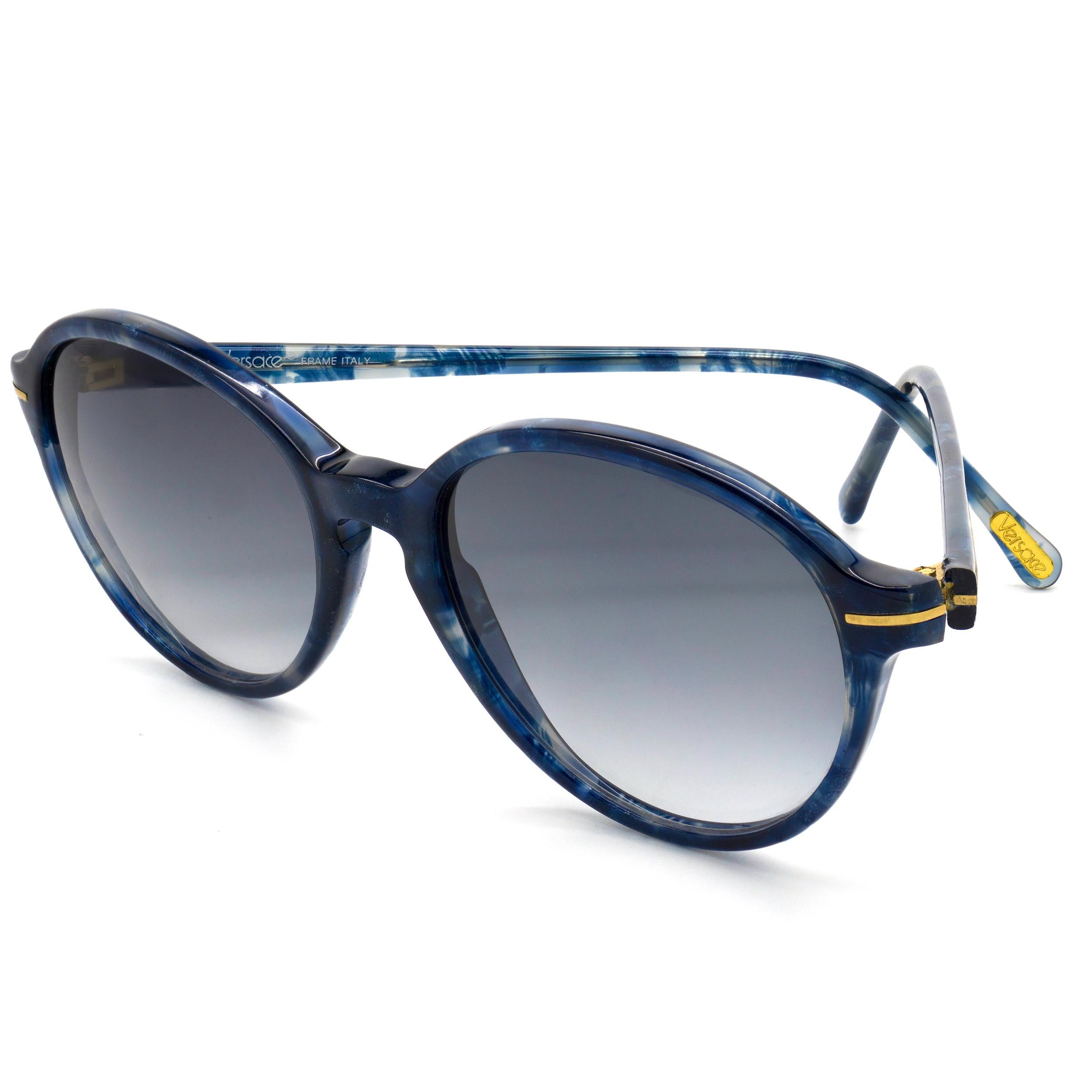 Versace lunettes de soleil vintage bleues, années 80 Neuf - En vente à Santa Clarita, CA