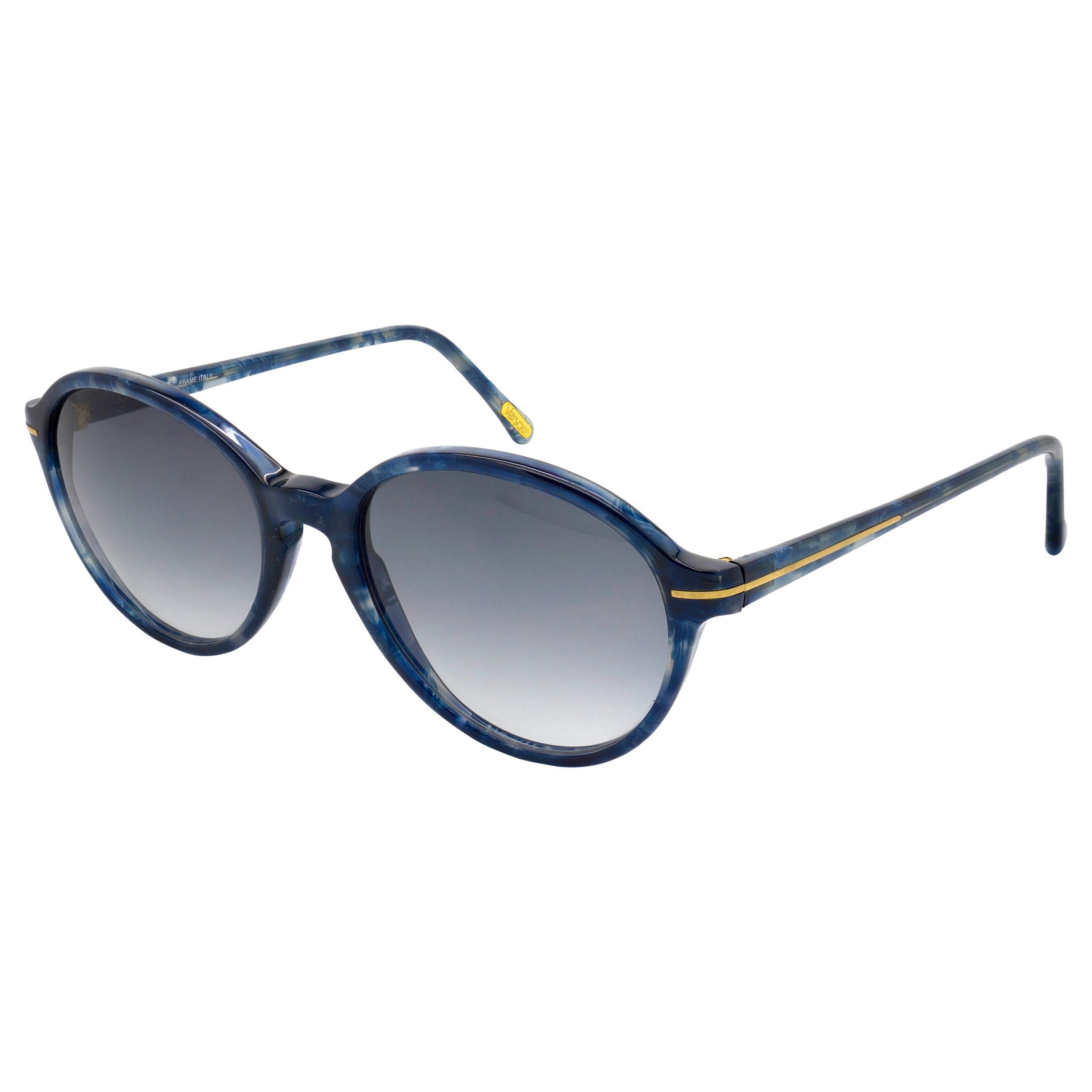 Versace lunettes de soleil vintage bleues, années 80 en vente