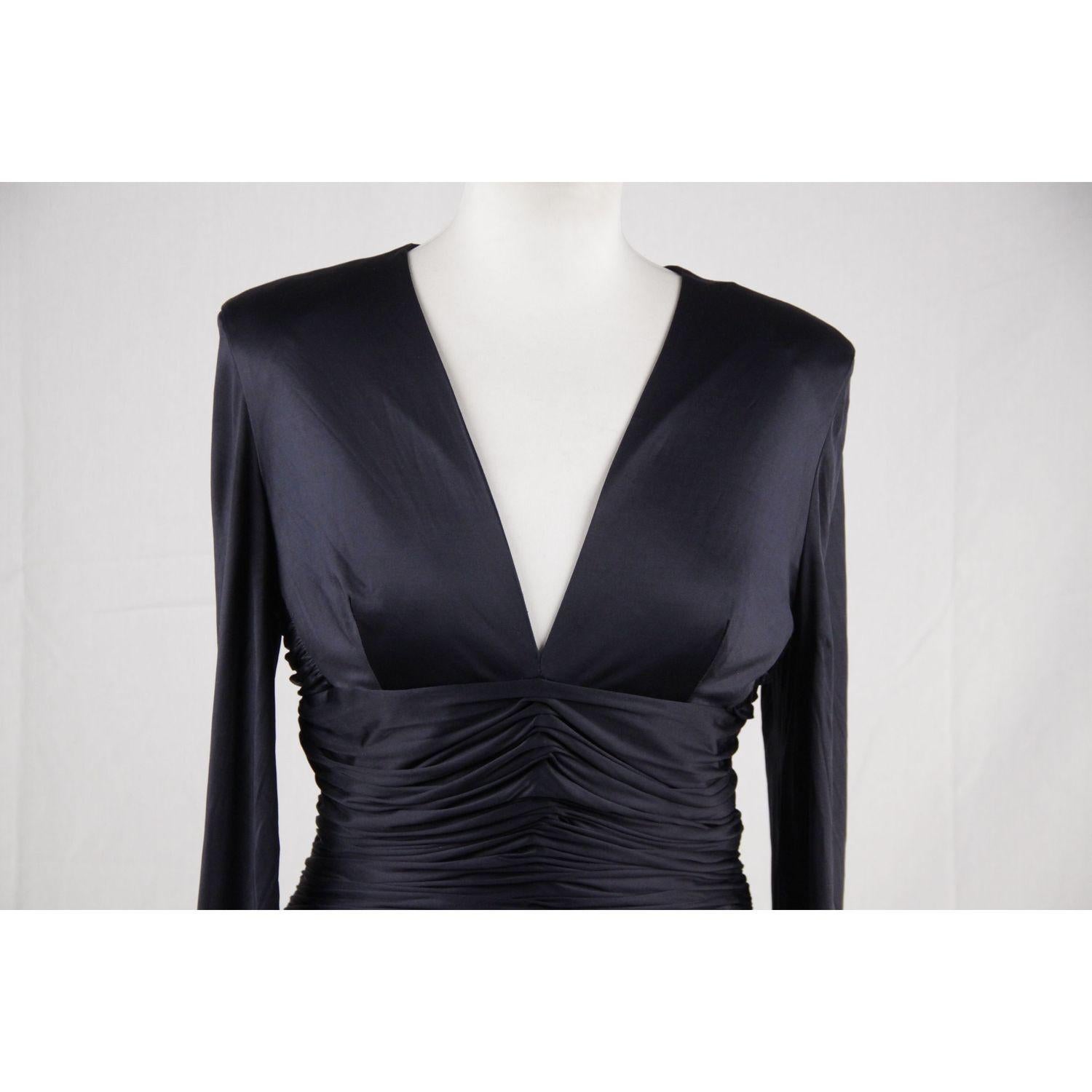black silk v neck dress
