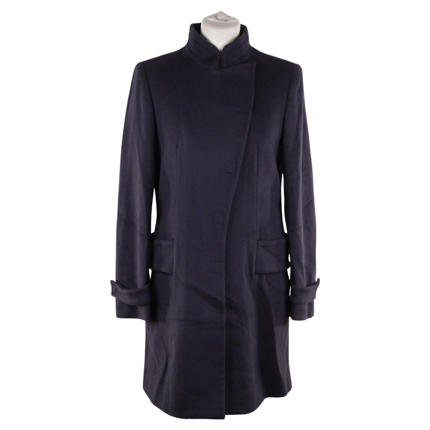 Versace Blue Wool Coat 2008 Fall Winter Collection Size 40 IT