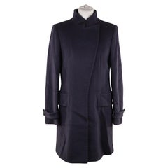 Versace Blue Wool Coat 2008 Fall Winter Collection Size 40 IT