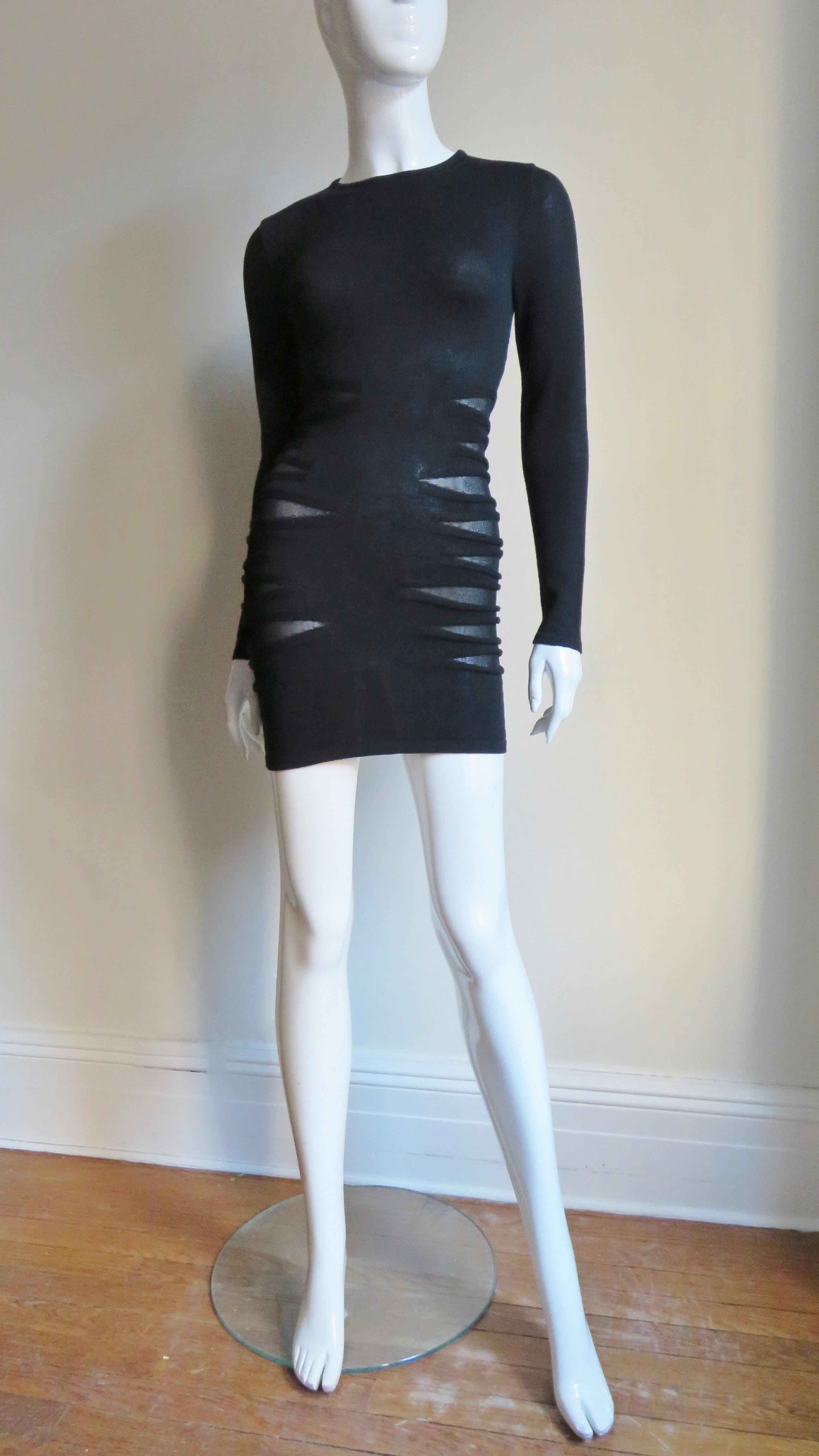 Versace Bodycon Dress with Mesh Cutouts 2