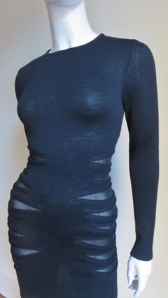 Versace Bodycon Dress with Mesh Cutouts