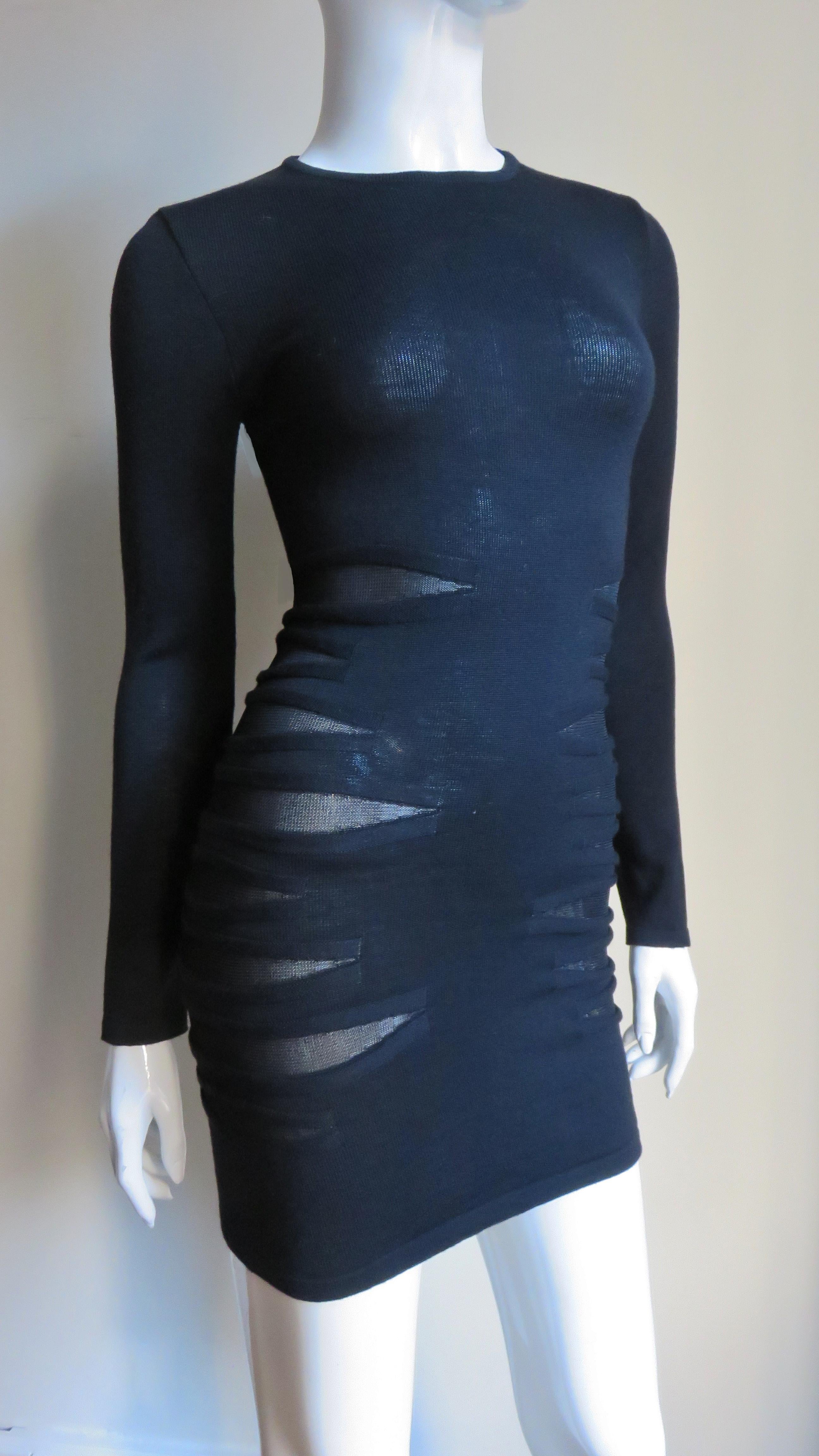 Women's Versace Bodycon Dress with Mesh Cutouts