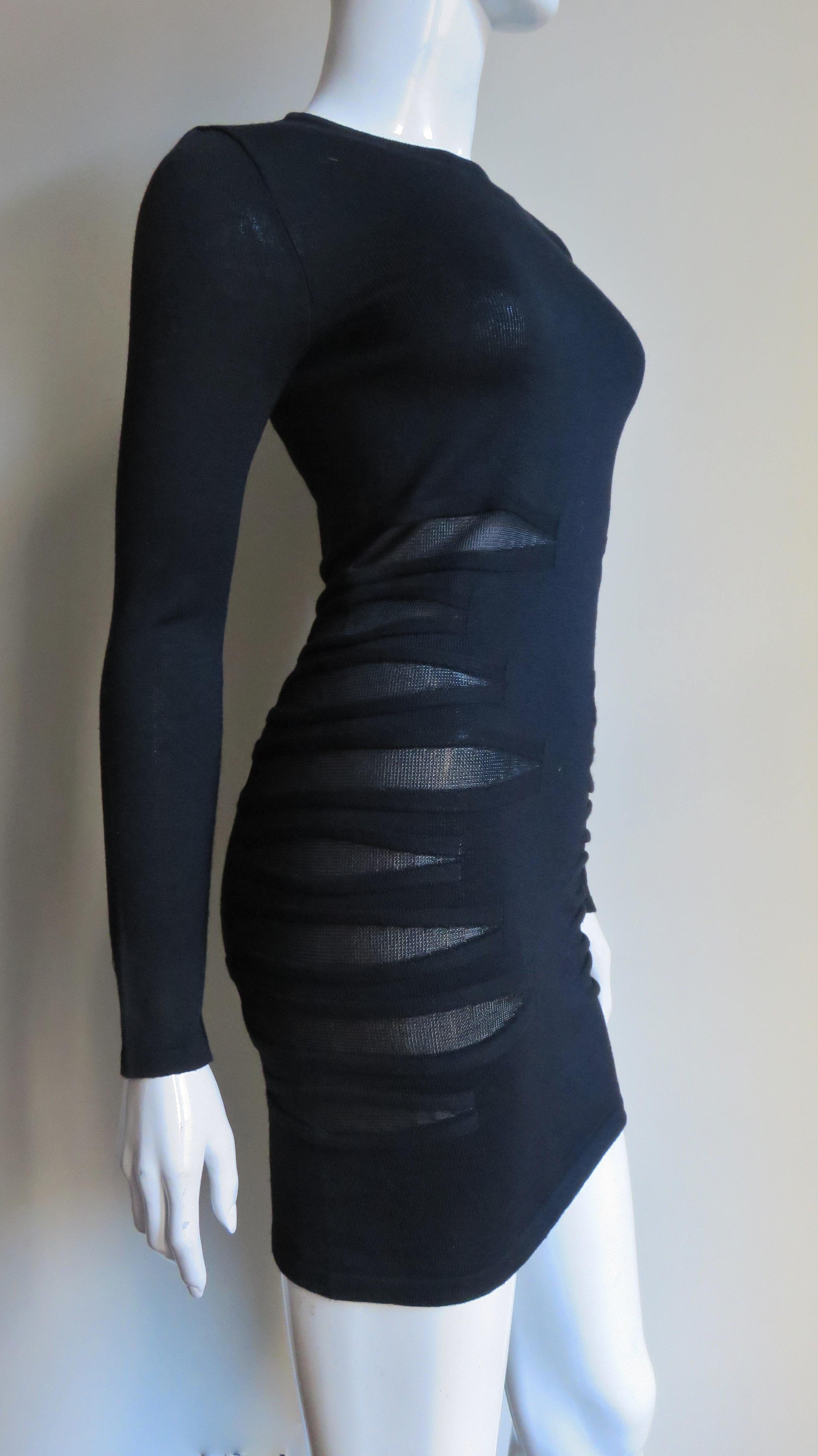 Versace Bodycon Dress with Mesh Cutouts 1