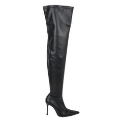 Versace Boot Thigh High Black Very Soft Leather Boots 39 /9