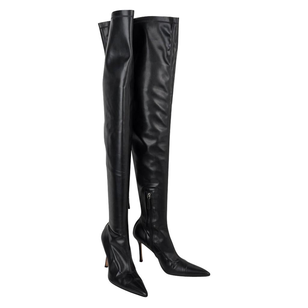Versace Boot Thigh High Black Very Soft Leather Boots 39 /9 