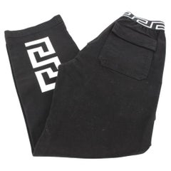 Versace Boys 12A Black x White Greca Boy's Trousers Pants 120v23