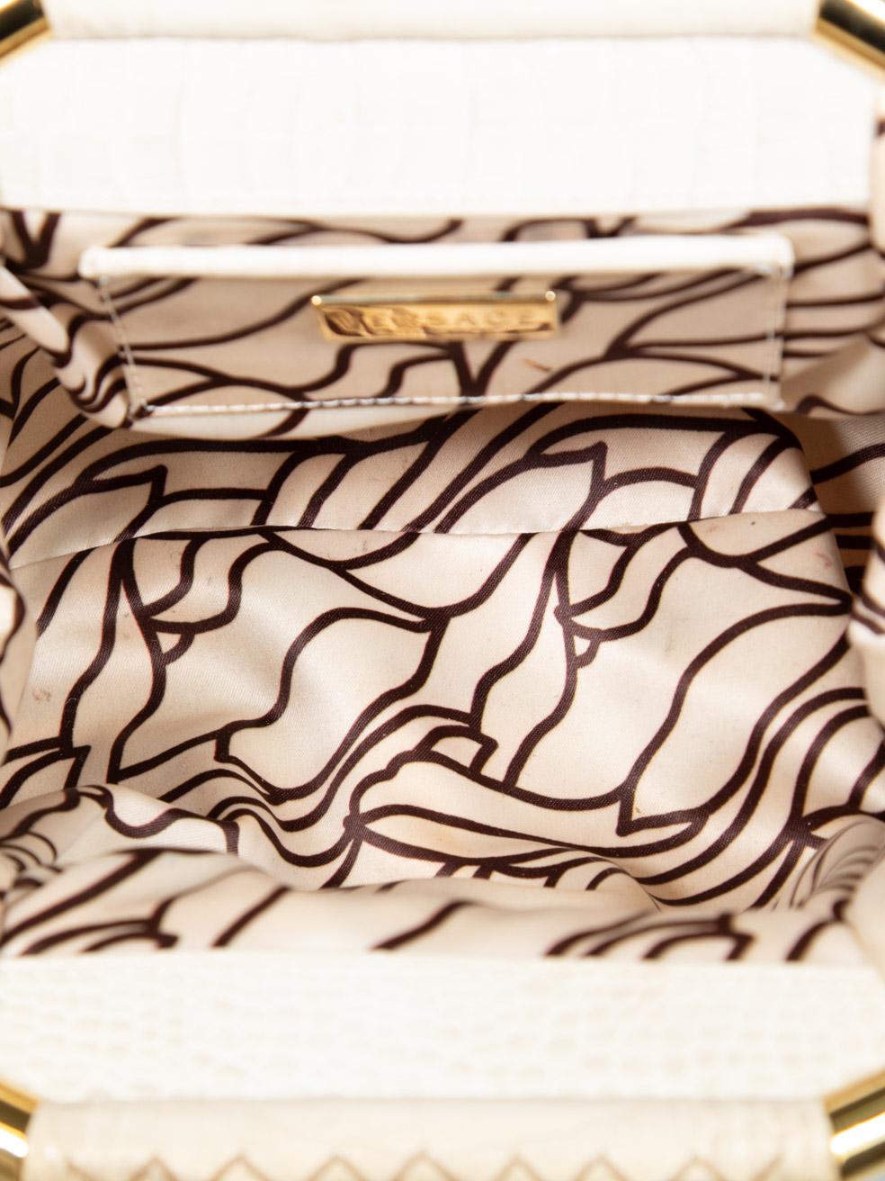 Versace Brown Croc Embossed Madonna Boston Bag 1