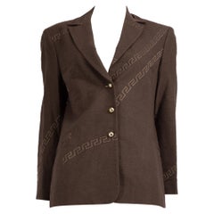 Versace Brown Greca Pattern Blazer Size XL Versace Brown Greca Pattern Blazer Size XL