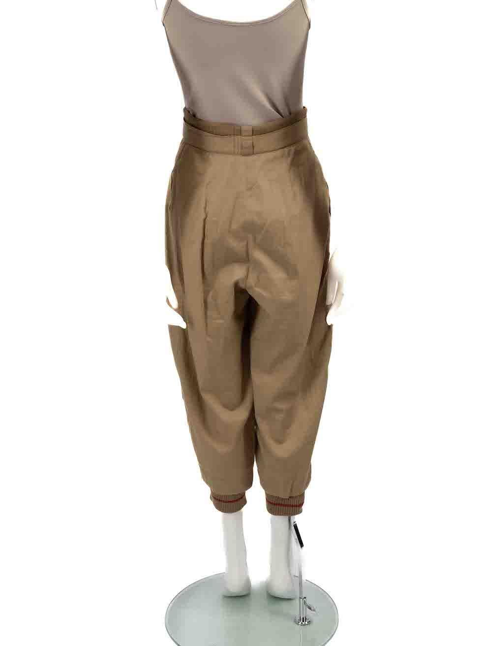 Versace Brown High Rise Tapered Trousers Size XS In Good Condition For Sale In London, GB