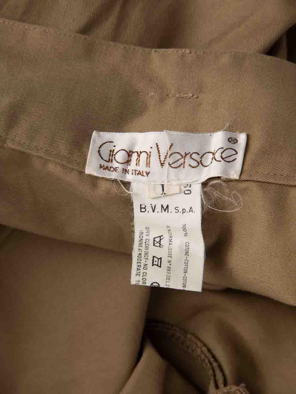 Versace Brown High Rise Tapered Trousers Size XS For Sale 3