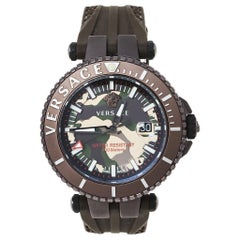 Versace Brown Ion Plated Rubber V-Race VAK060010 Men's Wristwatch 46 mm