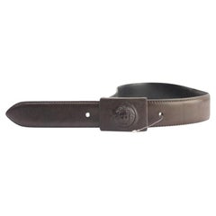 Versace Brown Leather Medusa Belt 82vera104