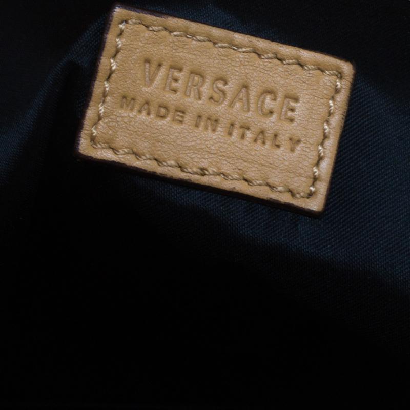 Versace Brown Leather Medusa Medallion Tote 6