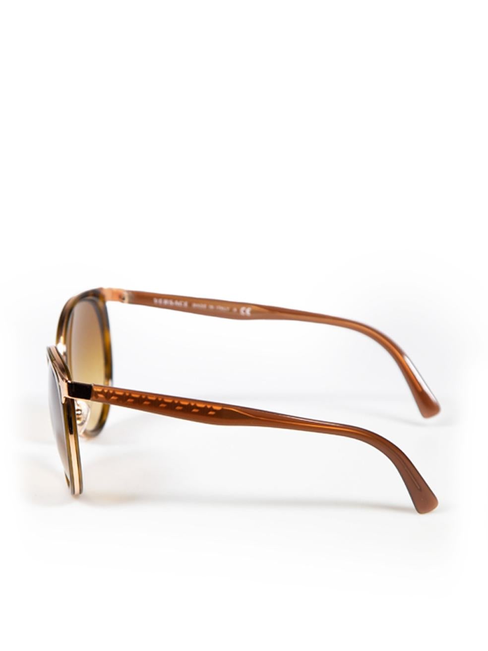 Women's Versace Brown Round Frame Sunglasses For Sale