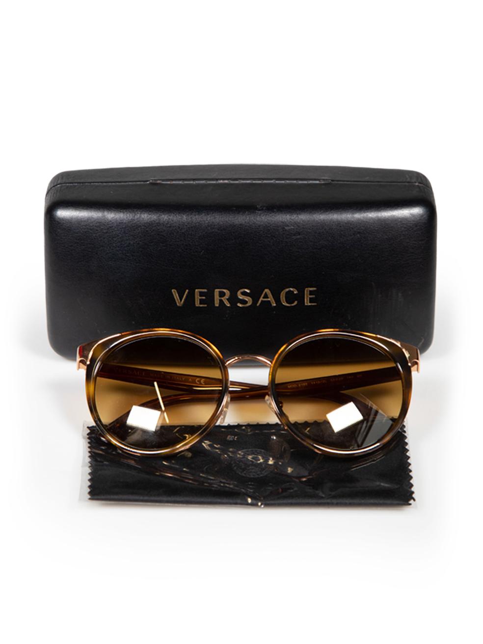 Versace Brown Round Frame Sunglasses For Sale 2