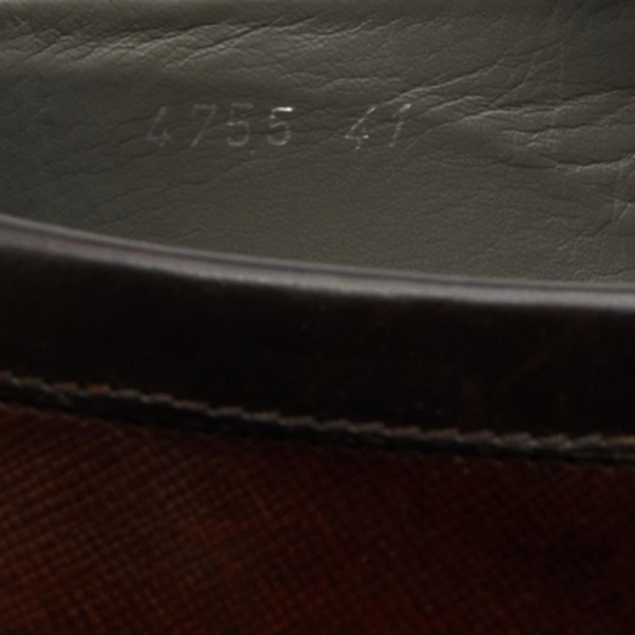 Versace Brown Two Tone Leather Buckle Detail Slip On Loafers Size 41 For Sale 3