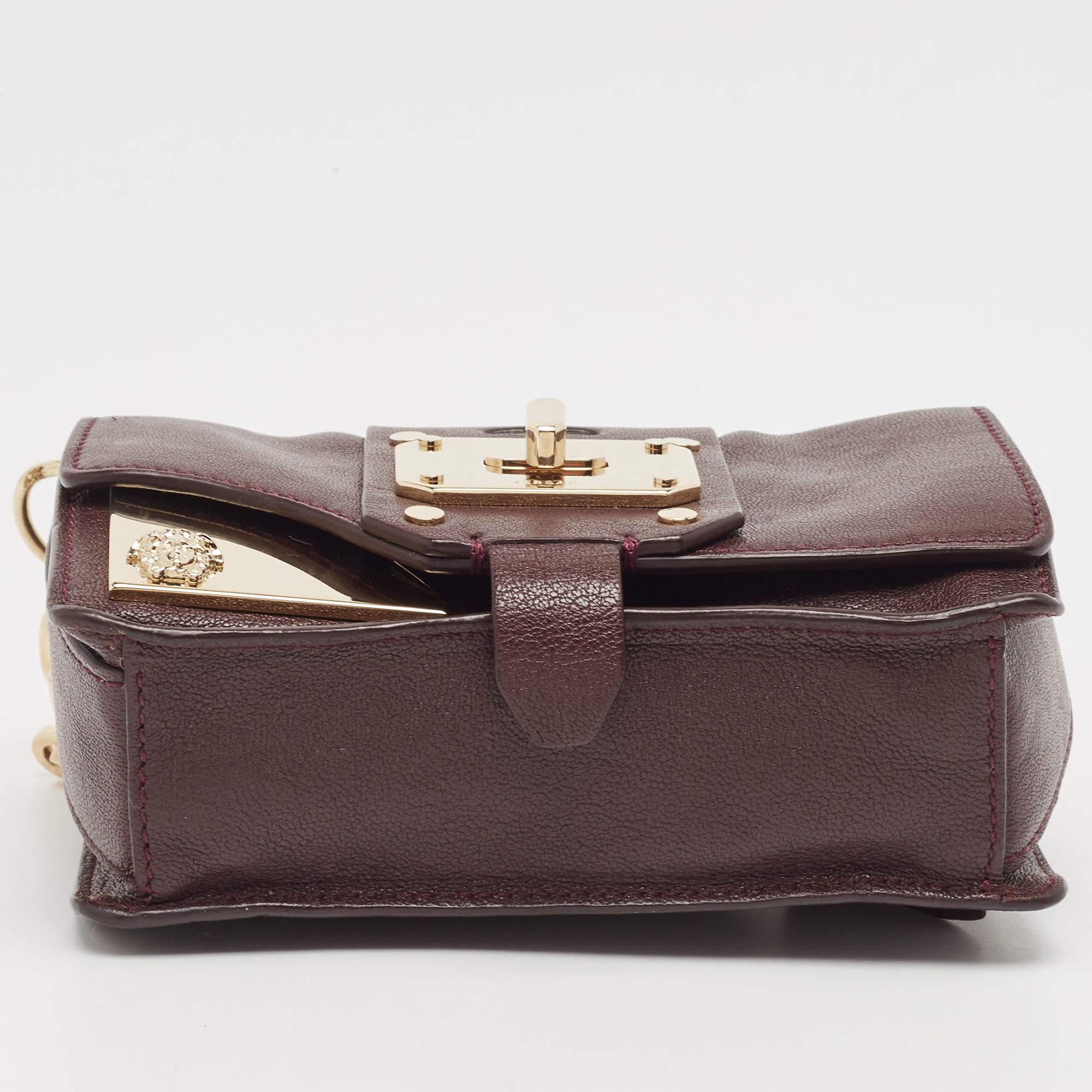 Versace Burgundy Leather Stardvst Crossbody Bag For Sale 1