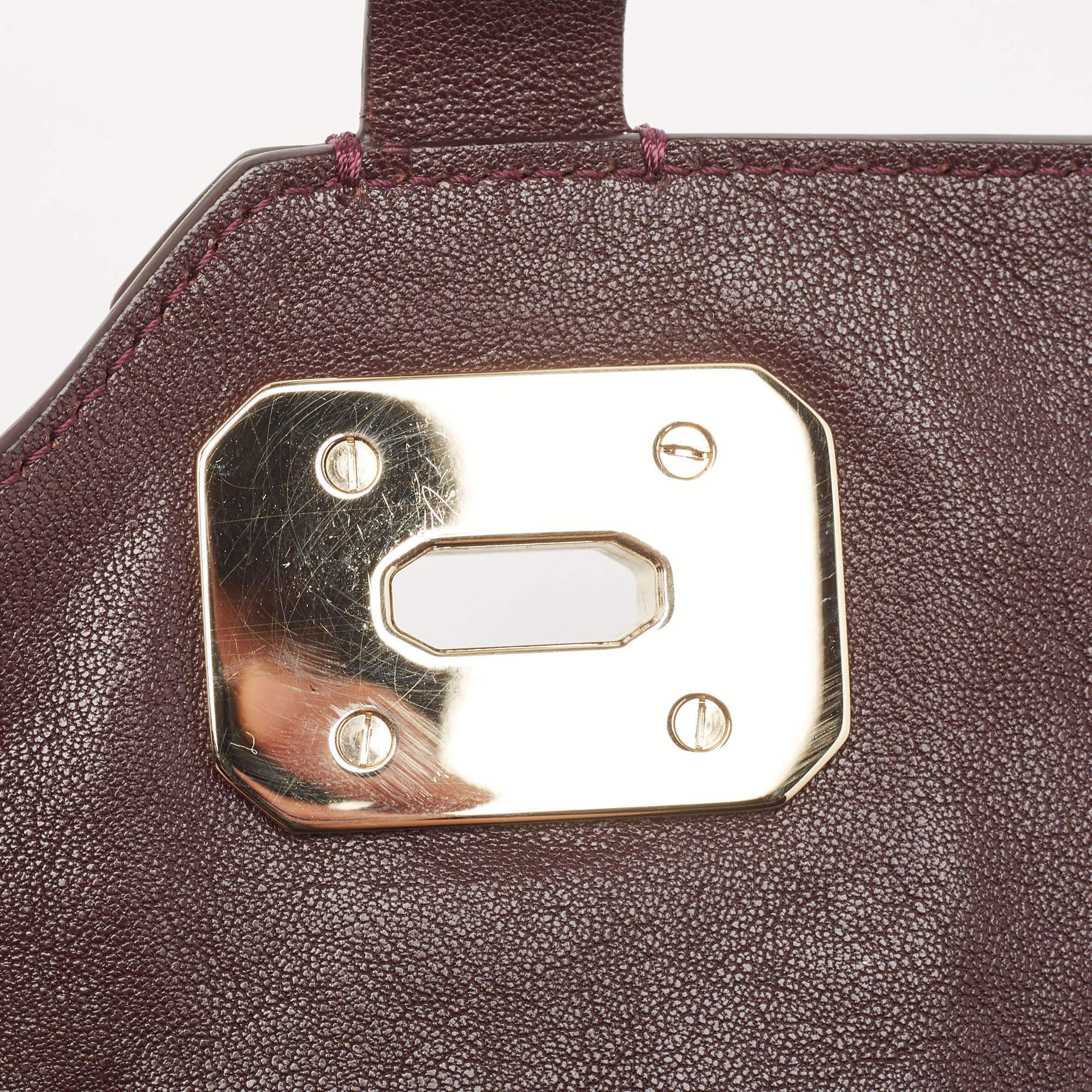 Versace Burgundy Leather Stardvst Crossbody Bag For Sale 4