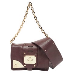 Used Versace Burgundy Leather Stardvst Crossbody Bag