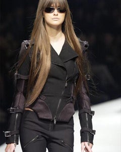 Versace by Donatella F/W 2003 Black Bondage-Strap Blazer with Multi-Zip Hardware