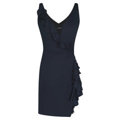 Versace by Donatella F/W 2006 Black Ruffle Midi Dress