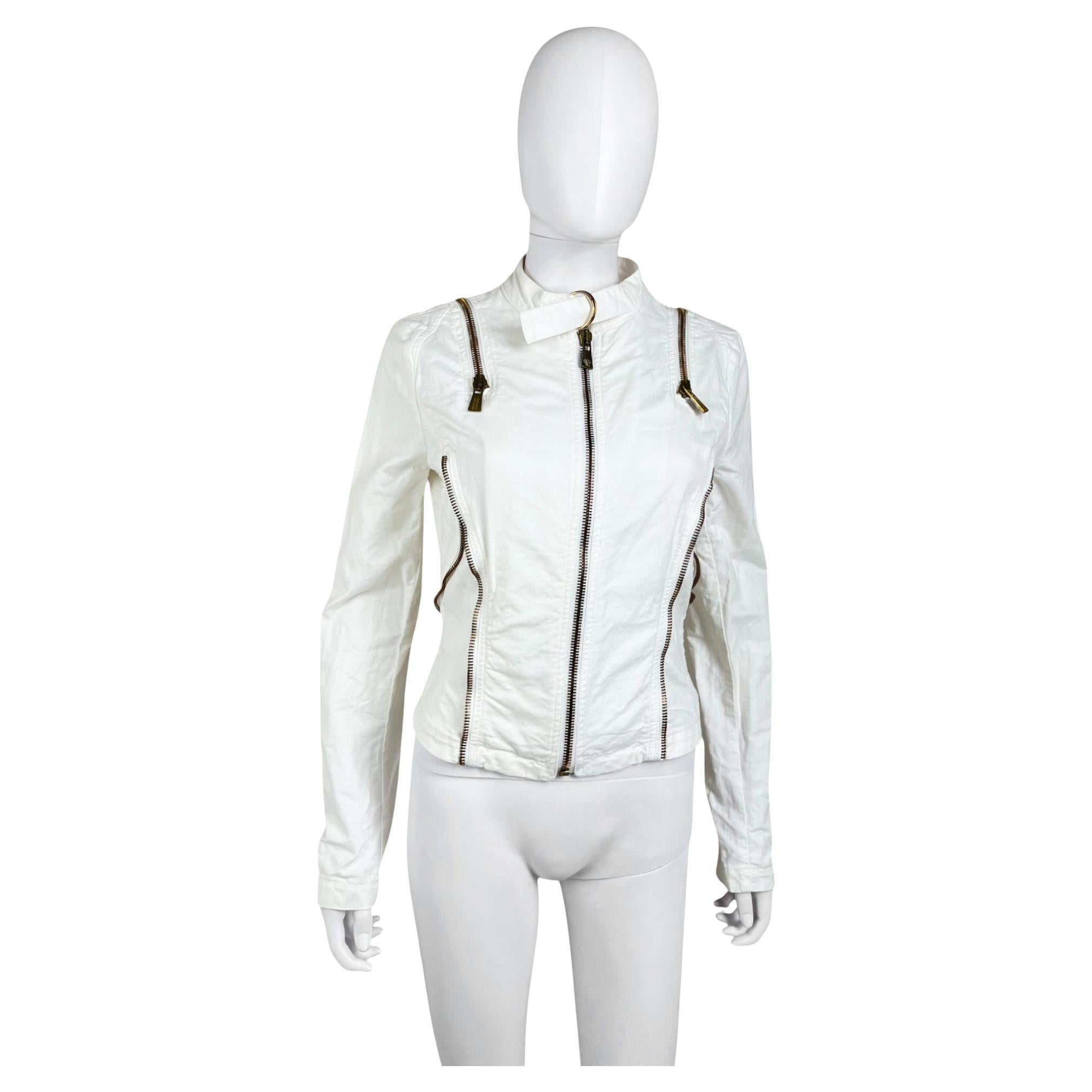 Versace by Donatella S/S 2005 White Technical Jacket with Multi-Zip Hardware