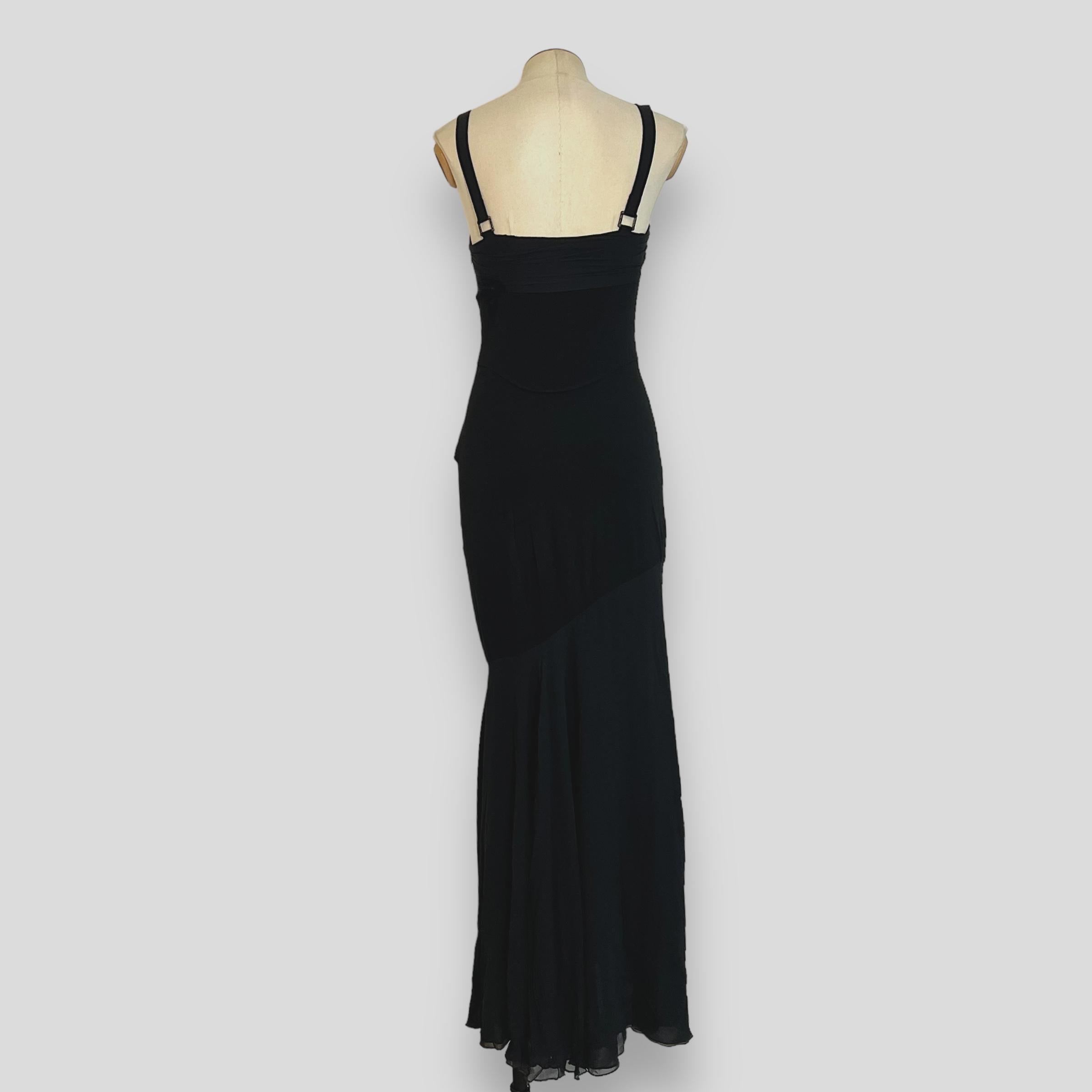 Women's Versace by Donatella Versace F/W 2003 Black Silk Gown For Sale