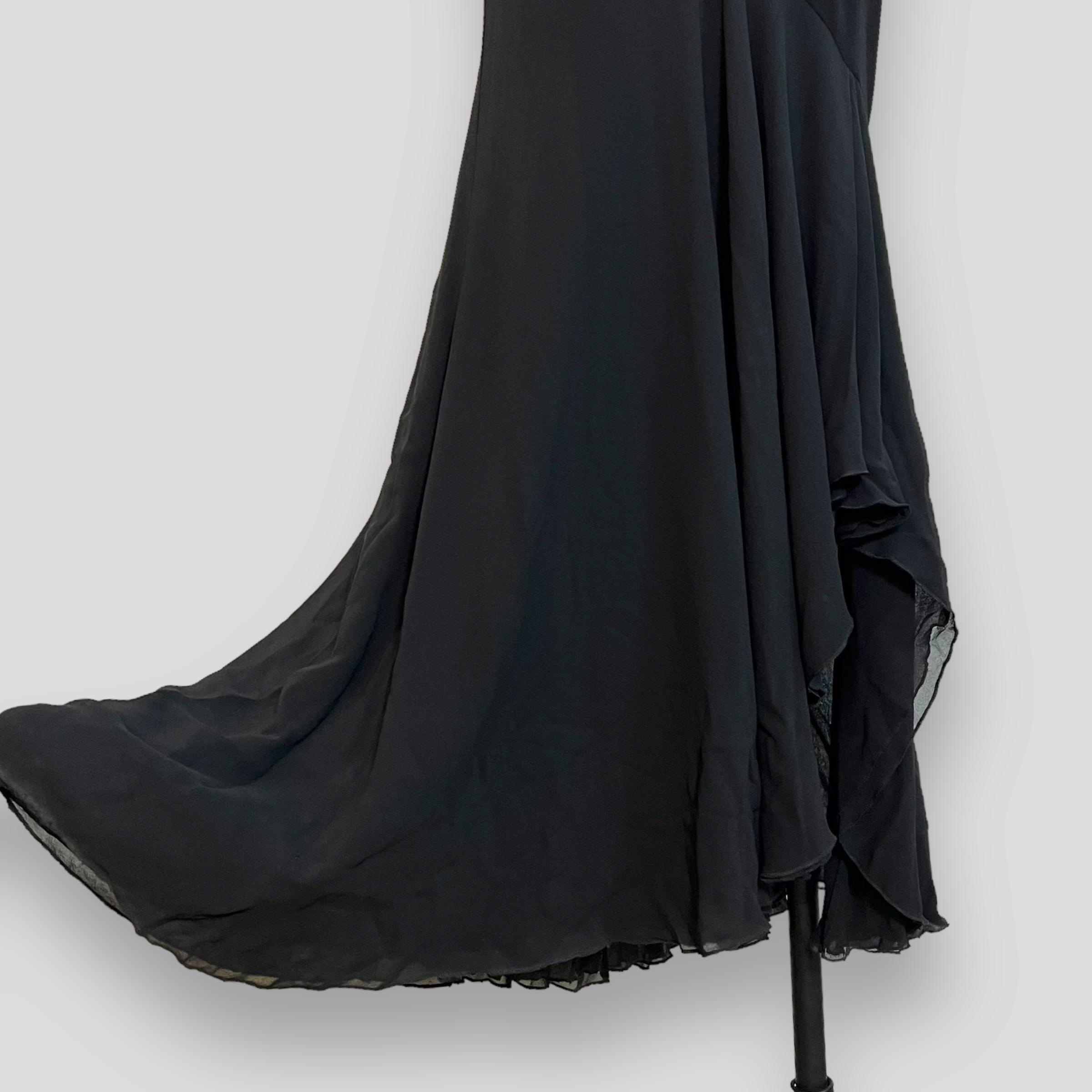 Versace by Donatella Versace F/W 2003 Black Silk Gown For Sale 1