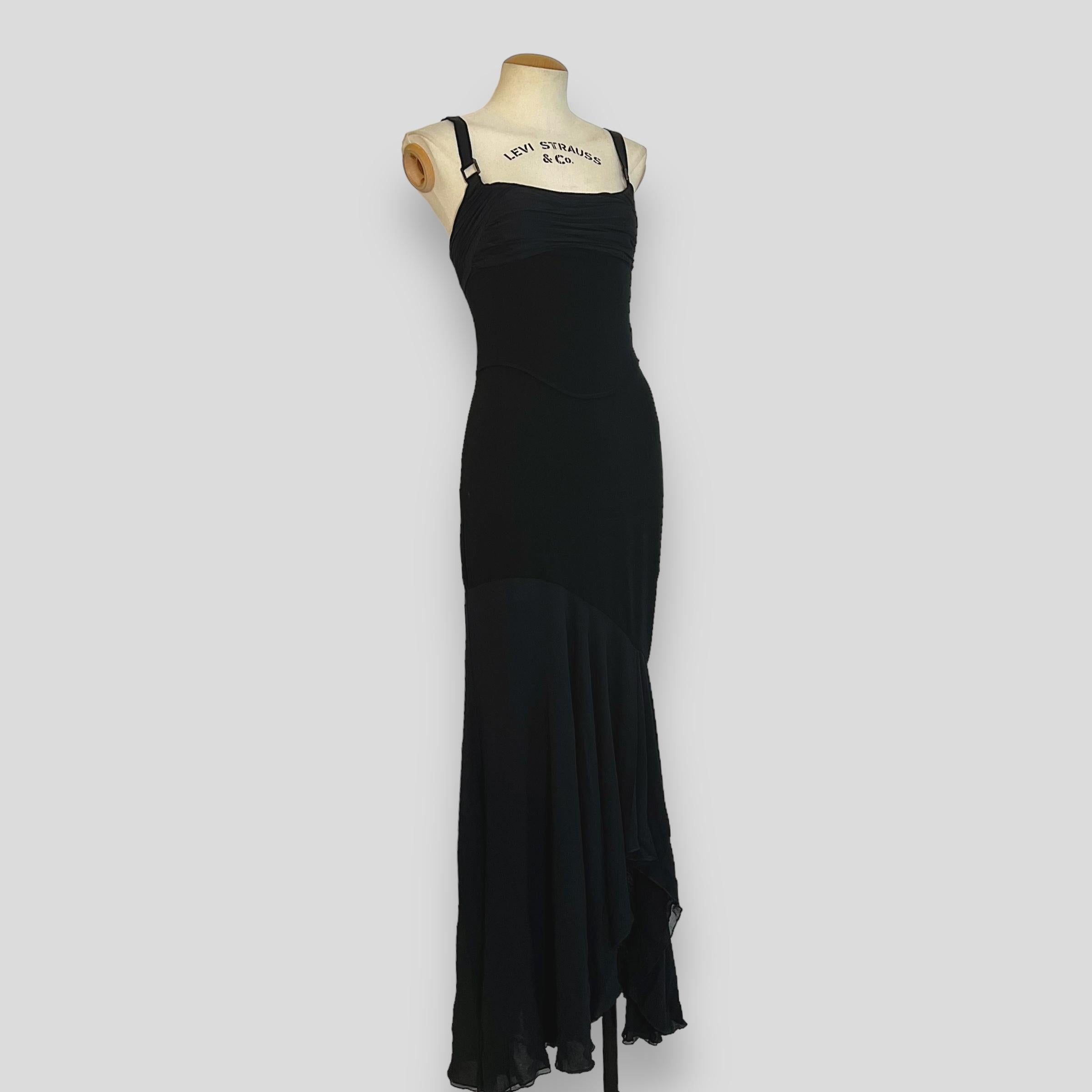 Versace by Donatella Versace F/W 2003 Black Silk Gown For Sale 2