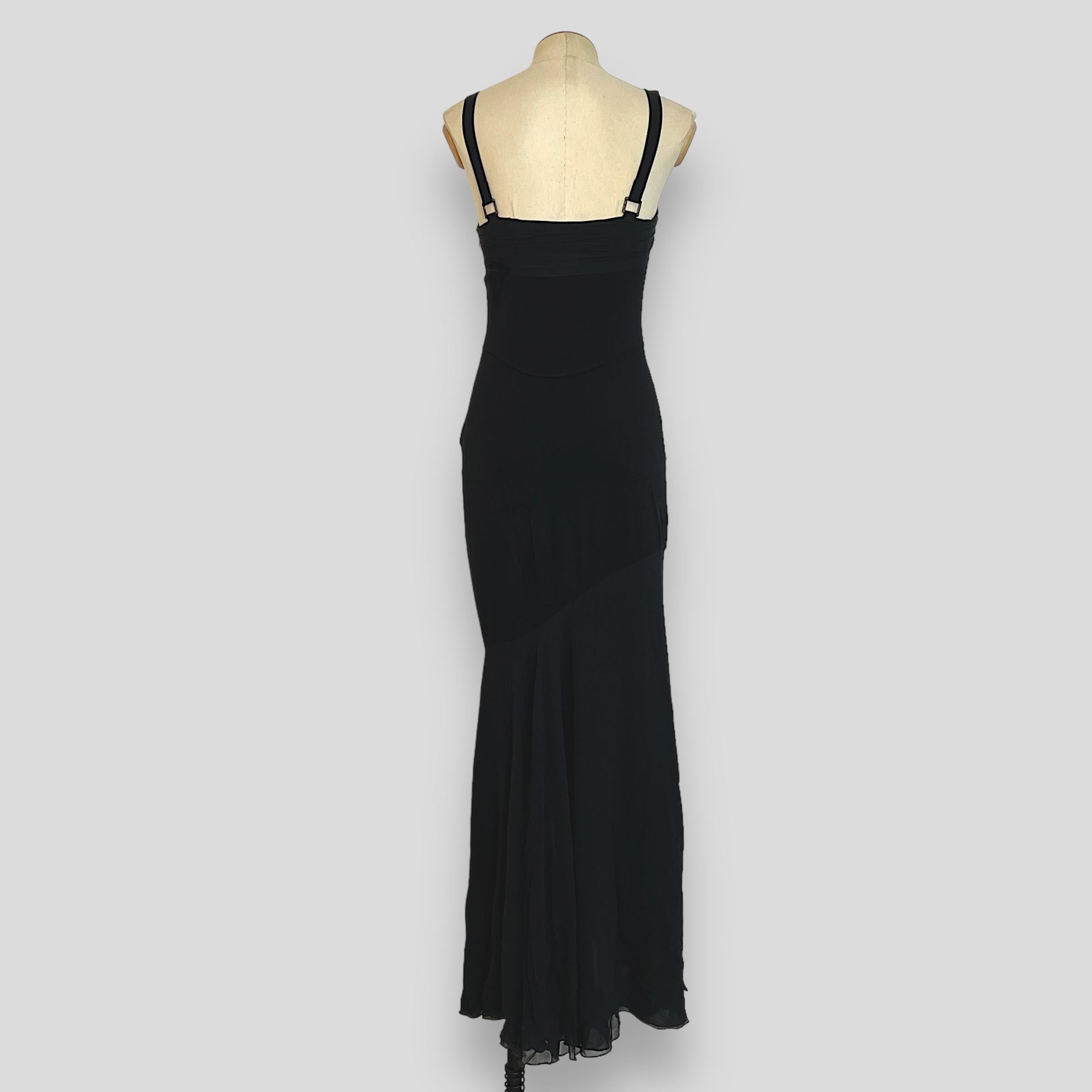Versace by Donatella Versace F/W 2003 Black Silk Gown For Sale 3