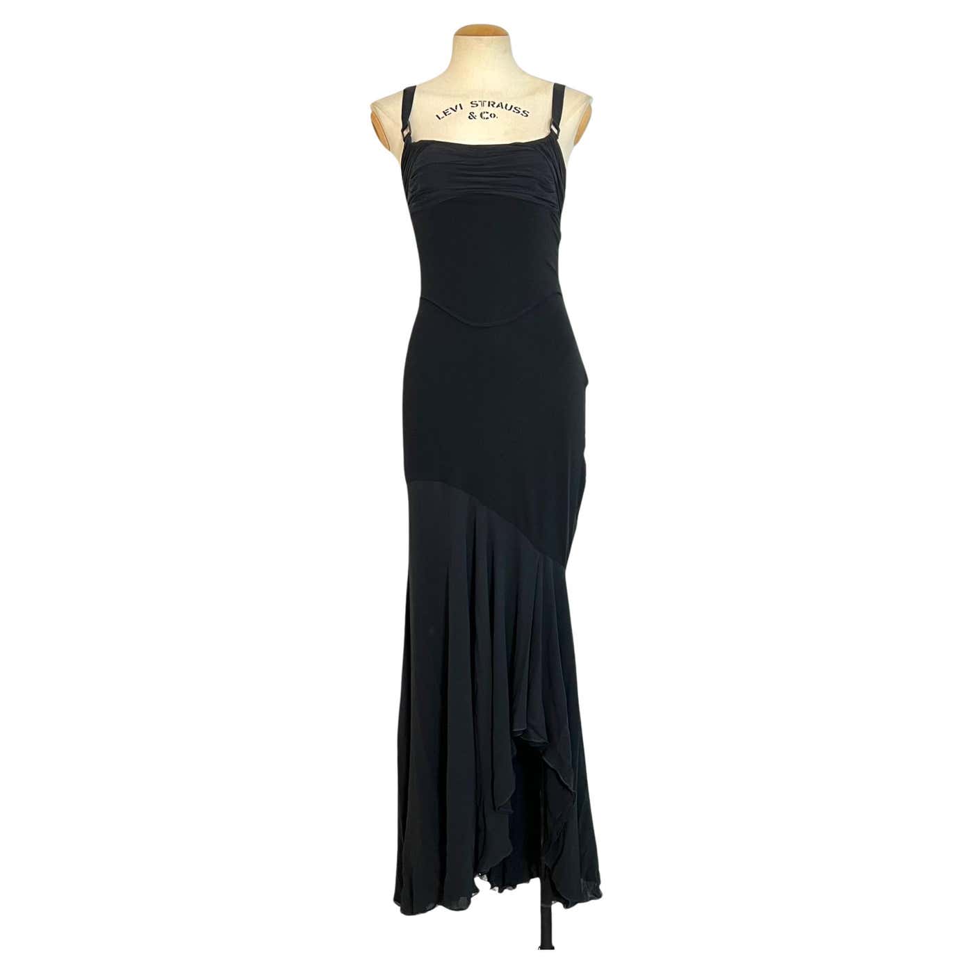 Versace Fall 2003 Collection Versace by Donatella Versace F/W 2003 Black Silk Gown For Sale at 1stDibs