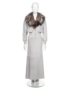 Versace by Donatella Versace Leather Bomber Jacket and Skirt Set, FW 2001