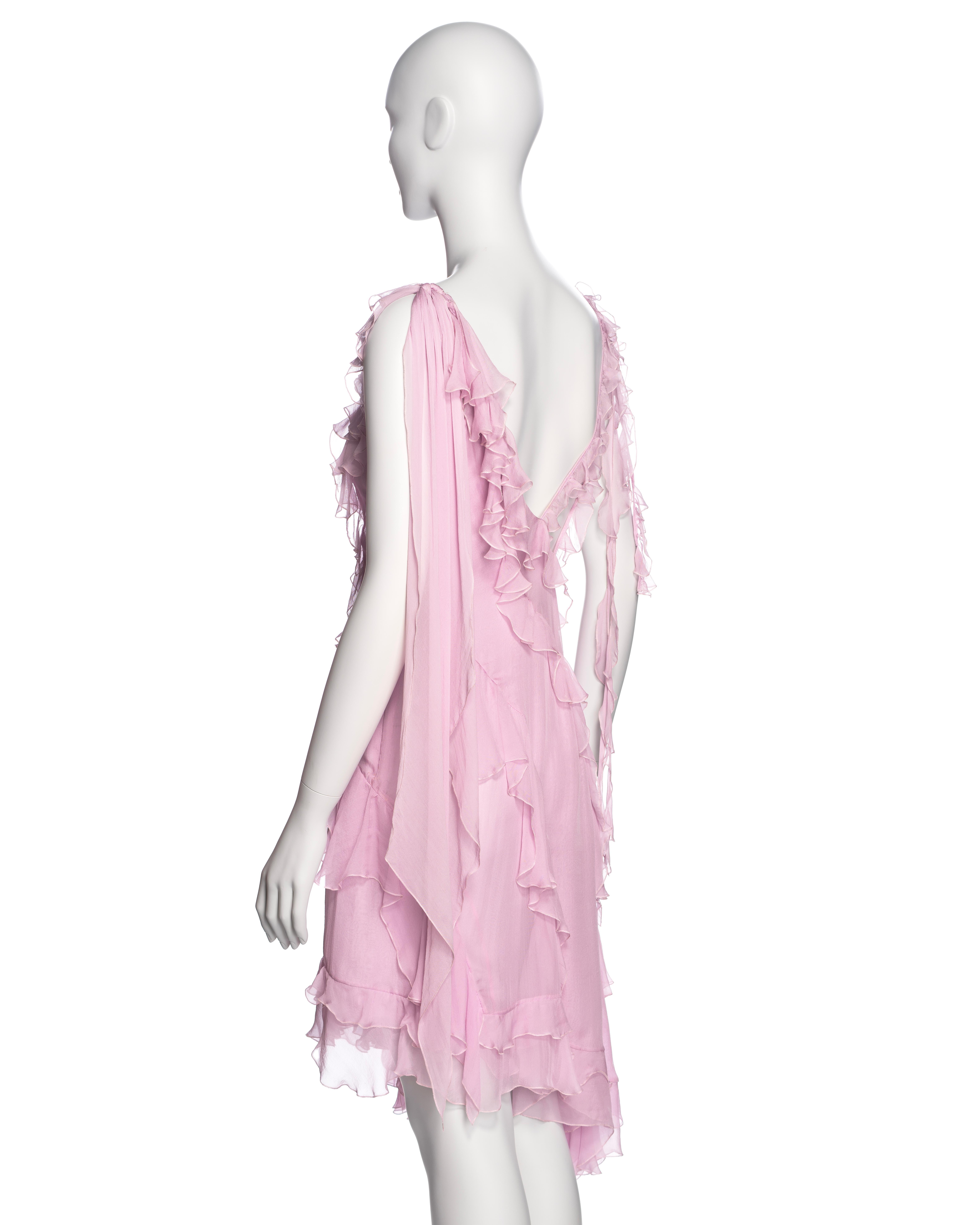 Versace by Donatella Versace Pink Silk Chiffon Summer Dress, SS 2004 5