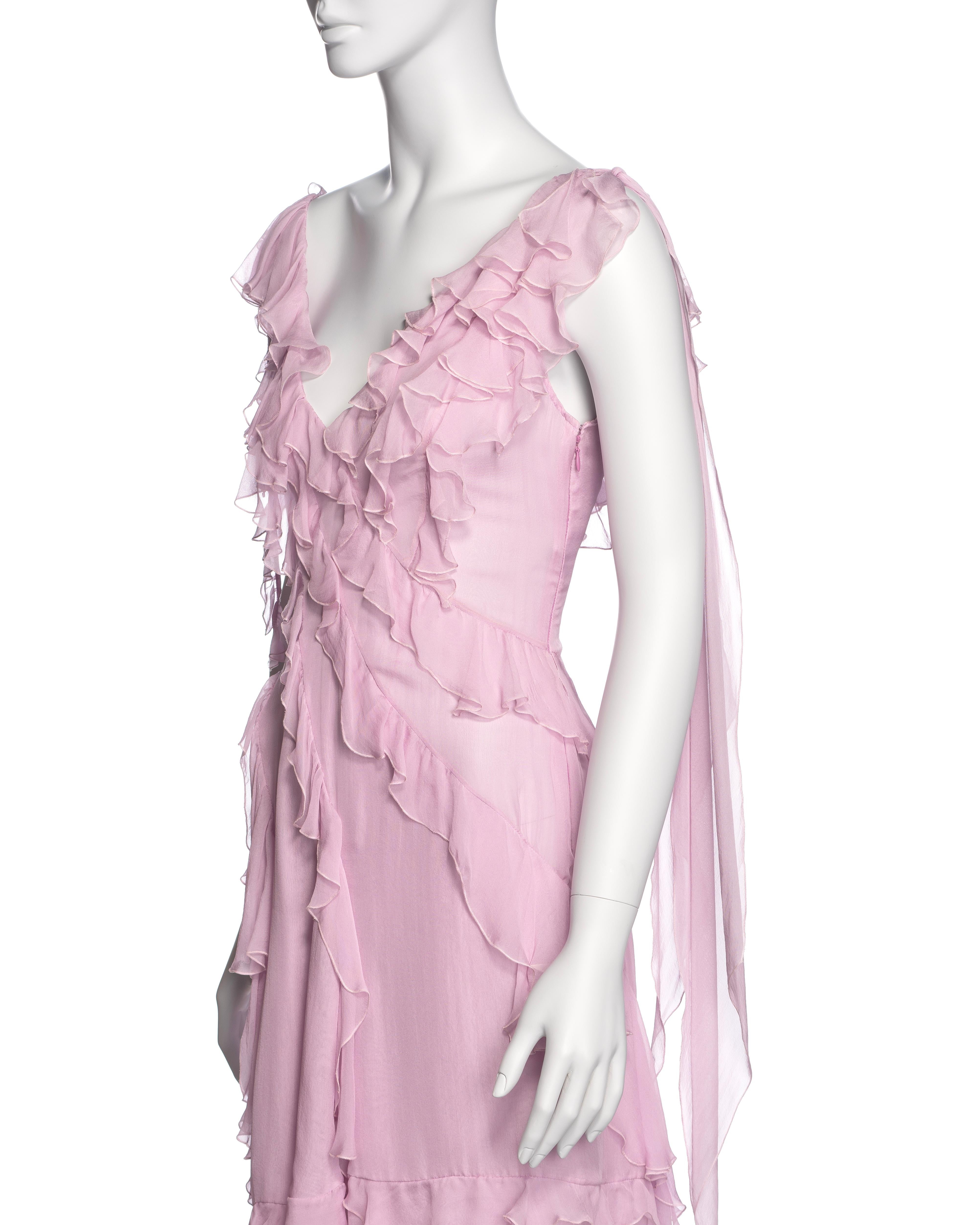 Versace by Donatella Versace Pink Silk Chiffon Summer Dress, SS 2004 6