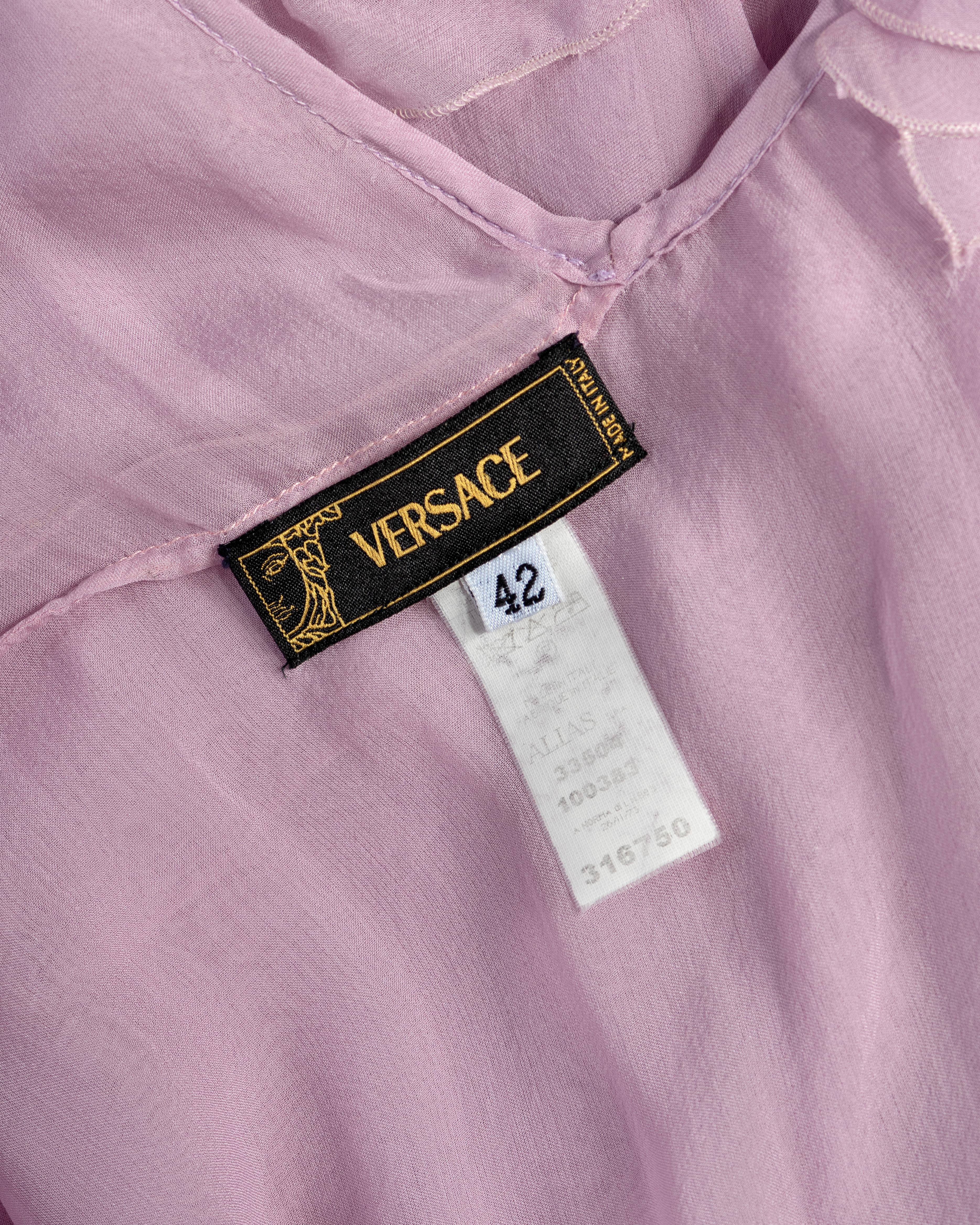 Versace by Donatella Versace Pink Silk Chiffon Summer Dress, SS 2004 8