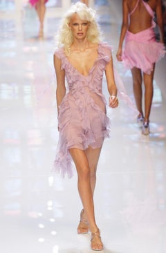 Versace by Donatella Versace Pink Silk Chiffon Summer Dress, SS 2004