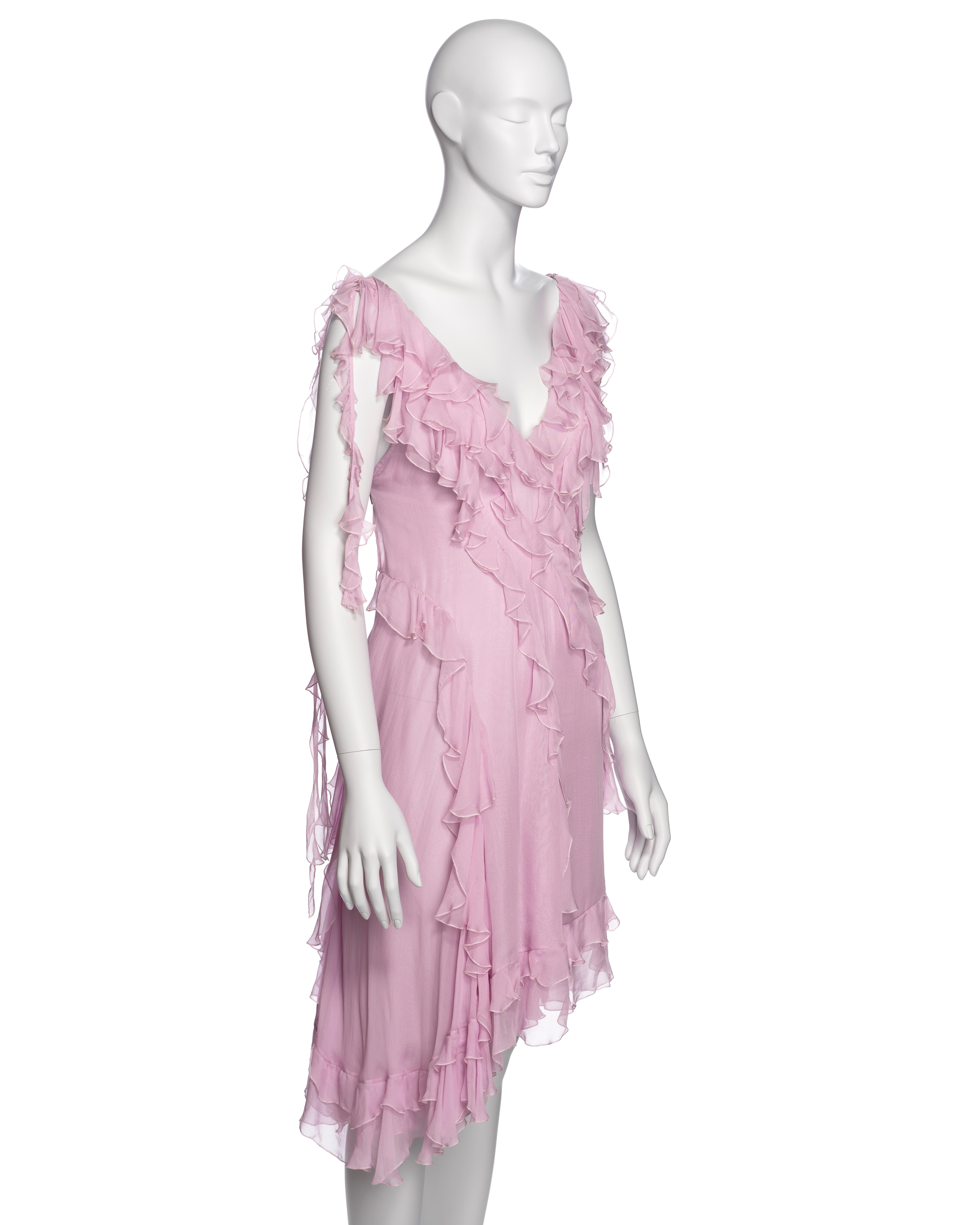 Women's Versace by Donatella Versace Pink Silk Chiffon Summer Dress, SS 2004