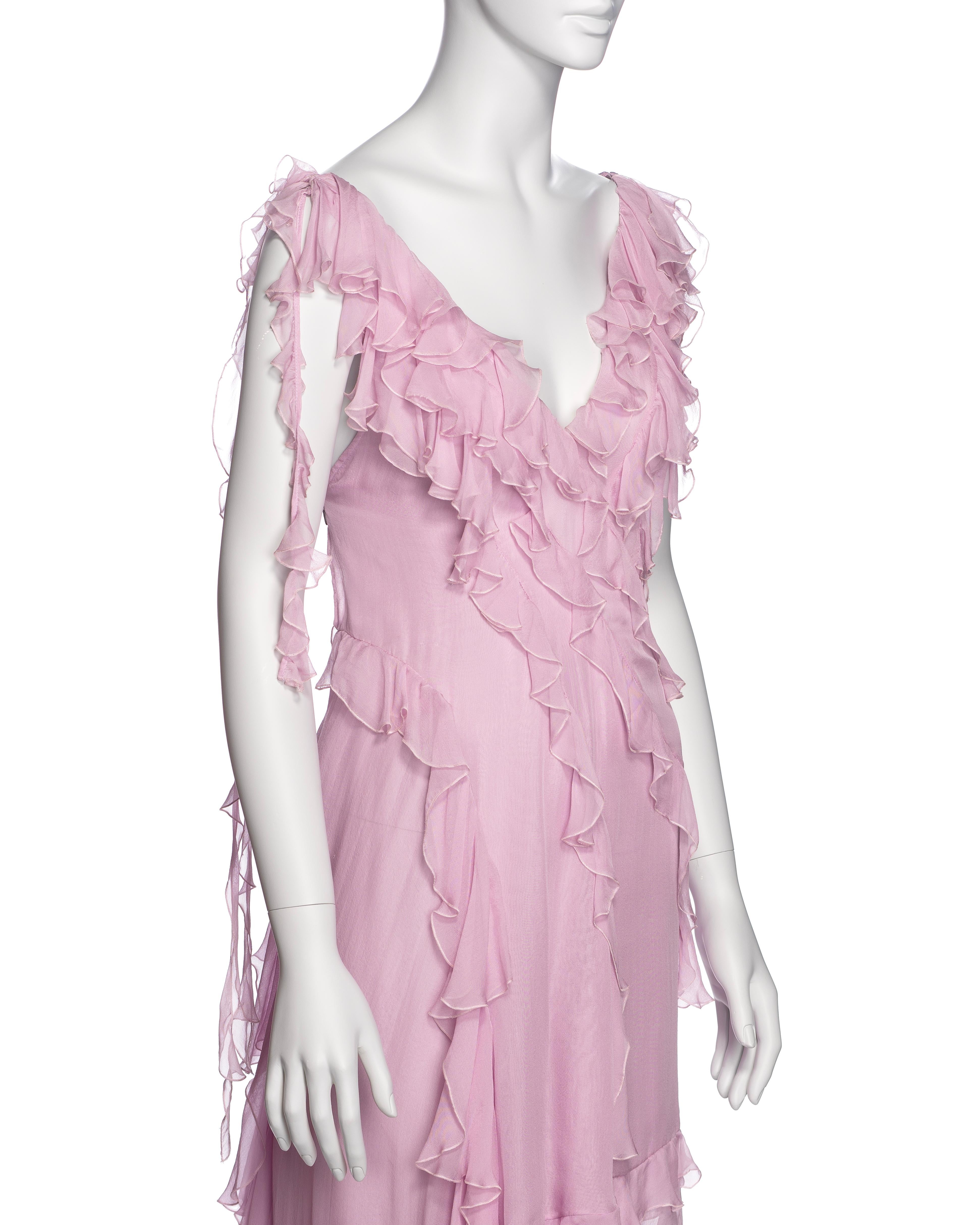 Versace by Donatella Versace Pink Silk Chiffon Summer Dress, SS 2004 1